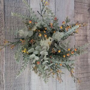 Eucalyptus Berry Candle Ring - Burnt Orange - 10"